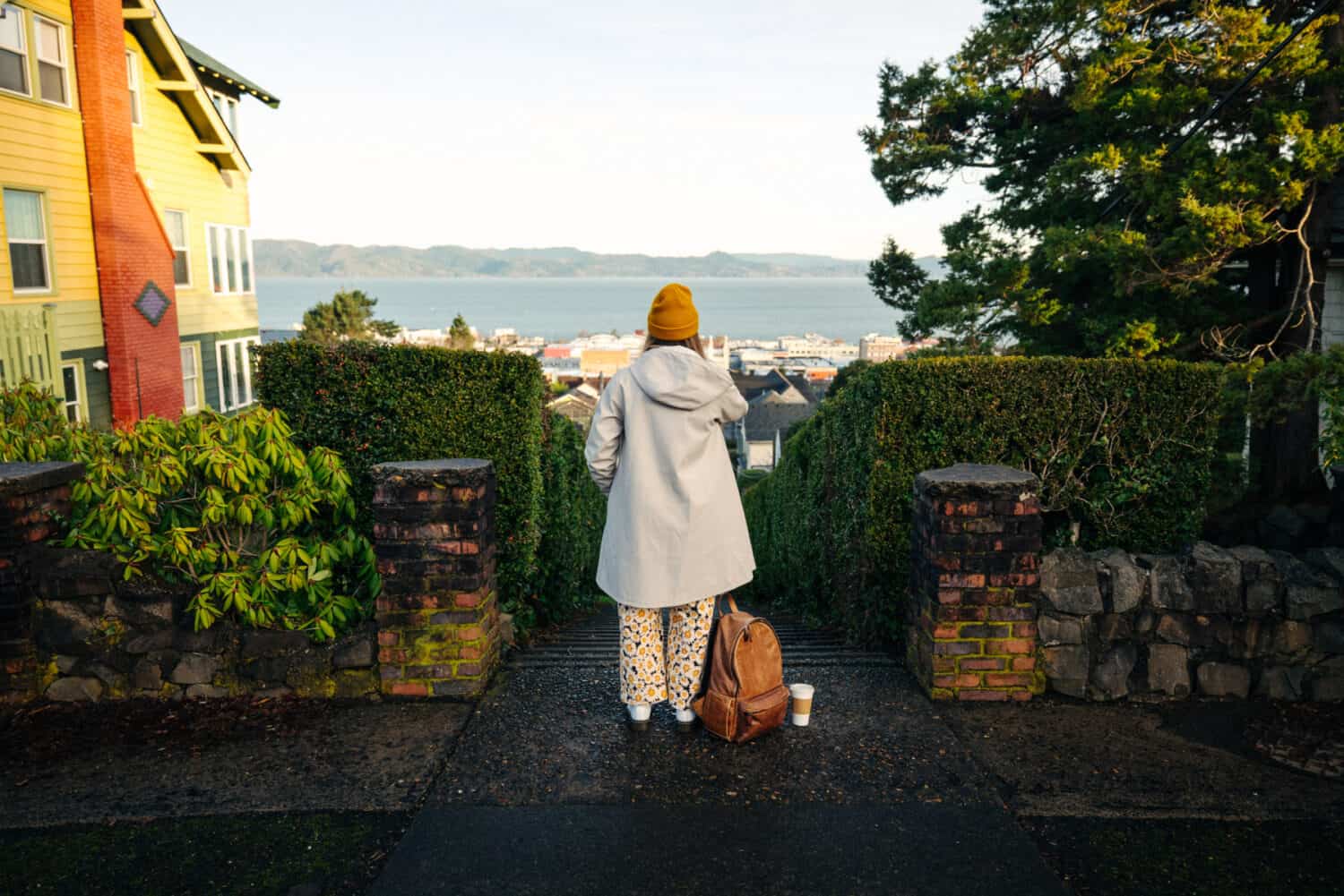 Emily Mandagie overlooking Astoria, Oregon