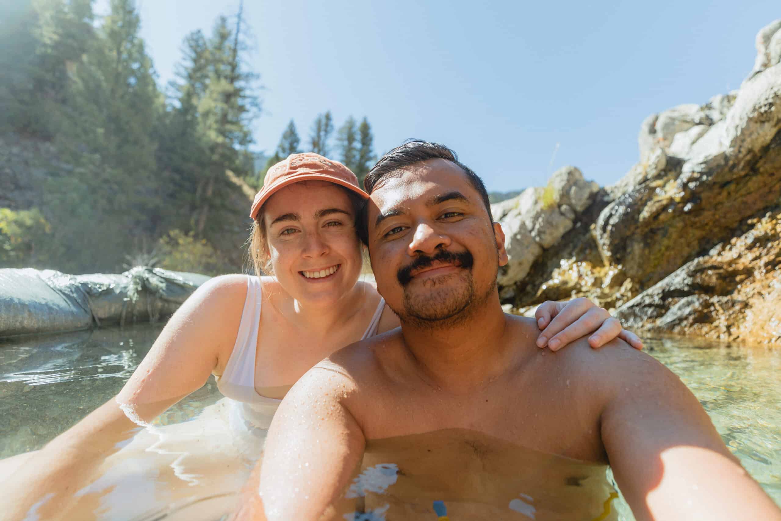 Berty and Emily Mandagie at Skillern Hot Springs in Idaho