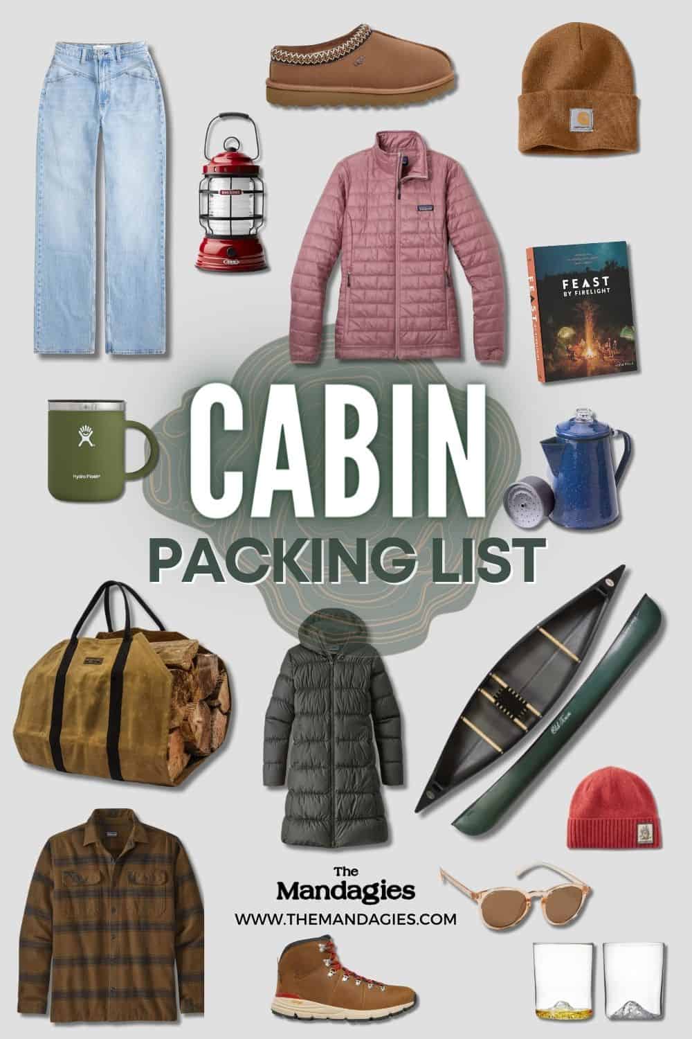 Cabin Packing List Pinterest Pin TheMandagies.com