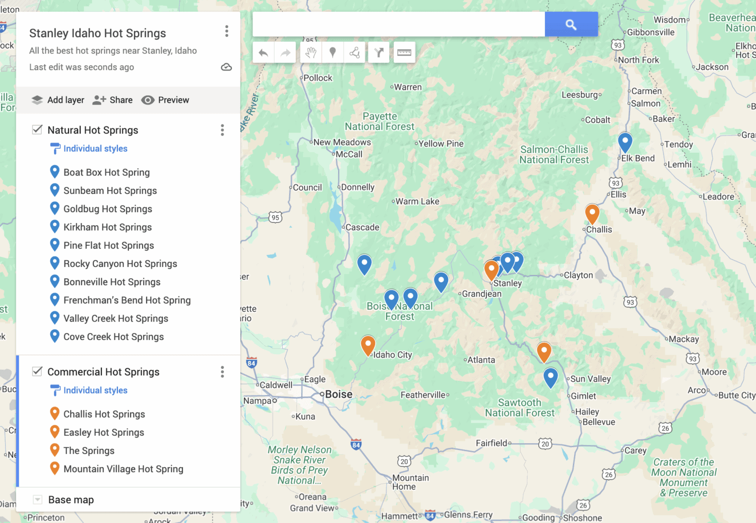 Stanley Idaho Hot Springs Map - The Mandagies